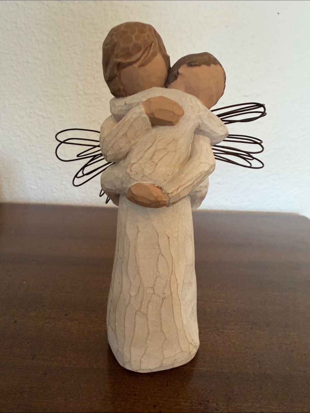 Willow Tree Angel’s Embrace Figurine in Cream and Brown Mom and Kid